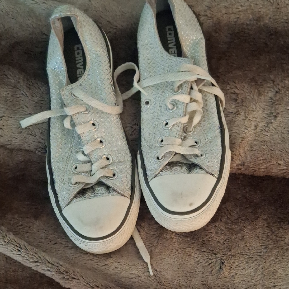 Converse Sparkling Silver Sneakers